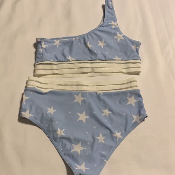 Shein two piece bikini one shoulder top no padding - Picture 2 of 5